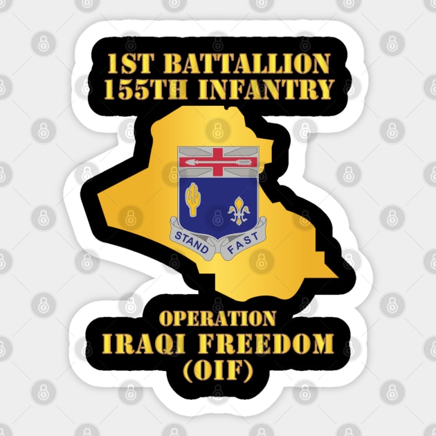 1st Bn 155th Infantry - OIF w Map Sticker by twix123844